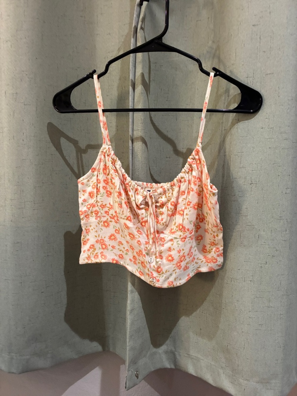 Billabong Peach Floral Cropped Cami Top